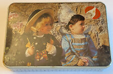Ancienne Boîte Métal à Sucre ou Gâteaux " Décor Enfants Breton "