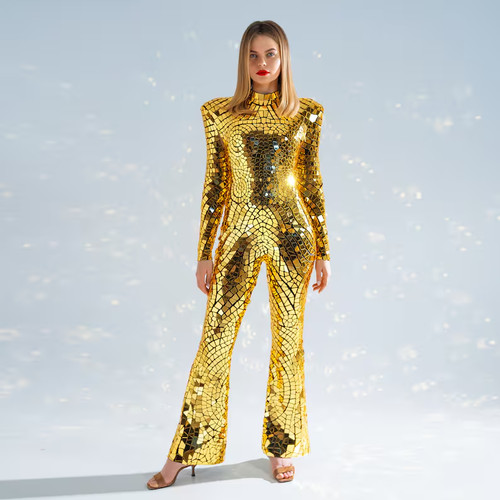 Gold mirror lady - gold,