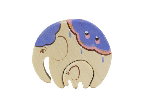 Wooden mama elephant with - , baby