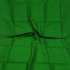 Vintage Vert 100% Soie Pure Artisanal Contrôles Sari Vestige 3.7m Tissu Fragment