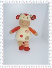 @ -  Doudou Peluche Vache Beige Crème Rouille Ronds Nature et Découvertes