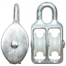 Poulie 30 Double Bloc de Corde Raide Poulie de Renvoi Moufle
