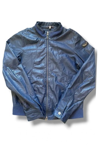 Blouson simili cuir bleu - simili,