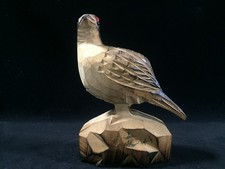 B0729 / Statue En Bois Style Oiseau OKIMONO / Vintage Japonais