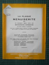 ZH094 publicité 1940 dépliant plaque menuiserite Eternit à Prouvy Thiant