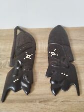 2 Masques Africains En Bois D'ébène Burkina Faso