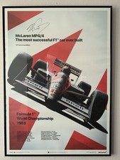 POSTER Formule 1 MACLAREN MP4/4 1988 DÉDICACÉE PAR ALAIN PROST