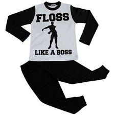 Enfants Garçons Pyjama Fille Créateur Noir Floss Like A Boss Imprimé Vêtement