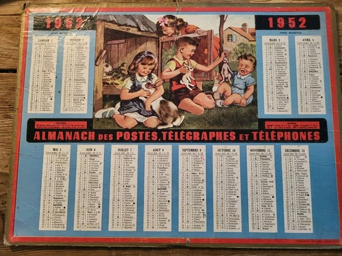 Calendrier des postes - , 1952