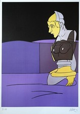  Lithographie offset VALERIO ADAMI crée en 1982 salon de mai  . pv391.