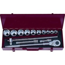 COFFRET DOUILLES ET ACESSOIRES POIDS LOURDS 3/4 6 PANS 22 A 50