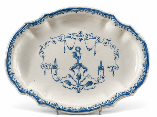 Grand plat ancien faïence - ancien, en