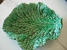 plat feuille  barbotine en