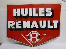 ancienne plaque émaillée huile renault automobilia garage