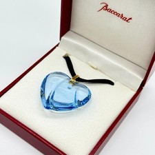 Collier coeur cristal de baccarat pendentif bleu accessoires de mode élégant ...