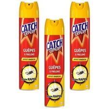 [2243794-3] CATCH Lot de 3 Aérosols 400 ml Guêpes et Frelons - Effet Radical