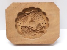 -ANCIEN GRAND MOULE A BEURRE BOIS FIXE 2 POISSONS A DEMOULER JAMAIS Utilisé  D