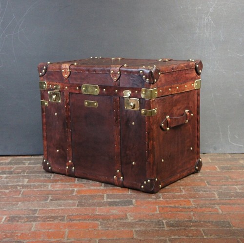 Table appoint coffre cuir - d'appoint, en