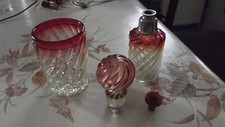 4 pieces en Cristal modèle Bambou Tors rouge