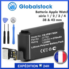 BATTERIE INTERNE APPLE WATCH SERIE 1 / 2 / 3 / 4/ 5 - 38 /40 /42 /44 mm NEUVE