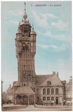 FR59 BERGUES Beffroi couleur cheval charette