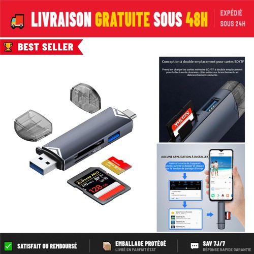 Lecteur carte en 1 usb - lecteur,