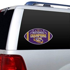 LSU Tigers 2019 National Champions Die Cut Window Film NEW! 11x6 Inches