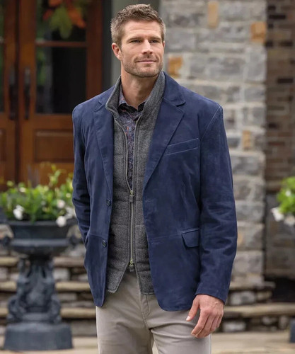 Classic blazer men suede - blazer,