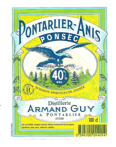 Etiquette pontarlier anis - anis,