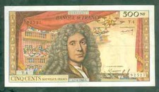 RARE BILLET DE 500NF MOLIÈRE