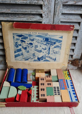 ANCIEN JEU DE CONSTRUCTION BOIS LA CITE MODERNE JOUET ENFANT ANNEE 30