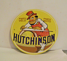 Plaque publicitaire en métal - Hutchinson - Diam. 21 cm