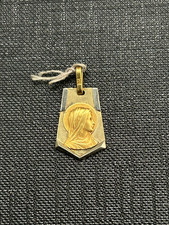 Ancienne Médaille Religieuse en Plaqué Or Vierge Marie