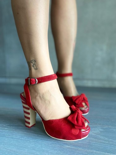 Angie sandal velvet red - red,