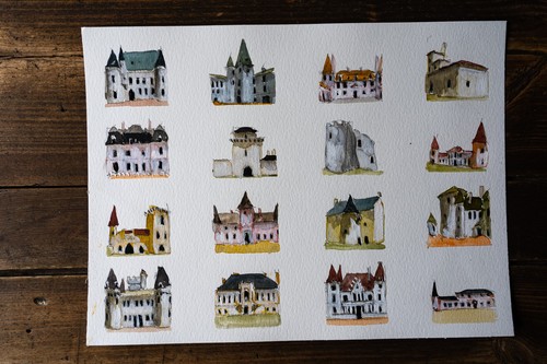 Peinture aquarelle vintage