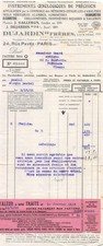 FACTURE  1931 INSTRUMENTS OENOLOGIQUES DUJARDIN SALLERON A PARIS - M. EMARD A