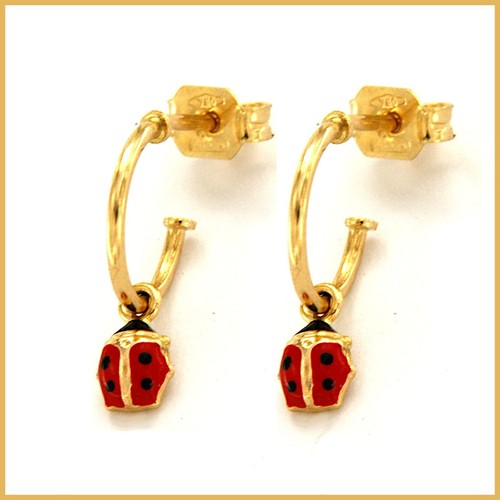 Boucles oreilles coccinelle - boucles,