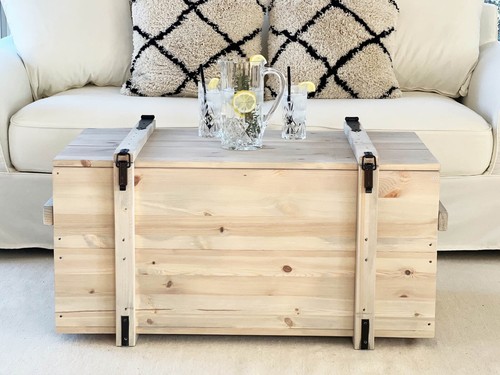 Coffre table basse bois - coffre, massif