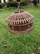 Suspension vintage en rotin et