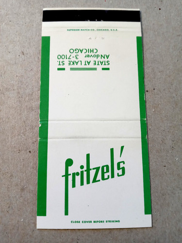 Vintage matchbook fritzel - vintage, matchbook: