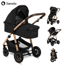 LIONELO® Poussette 3 en 1 Poussette combinée Auto- Bébé ? Black Onyx