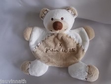 Doudou ours blanc et marron