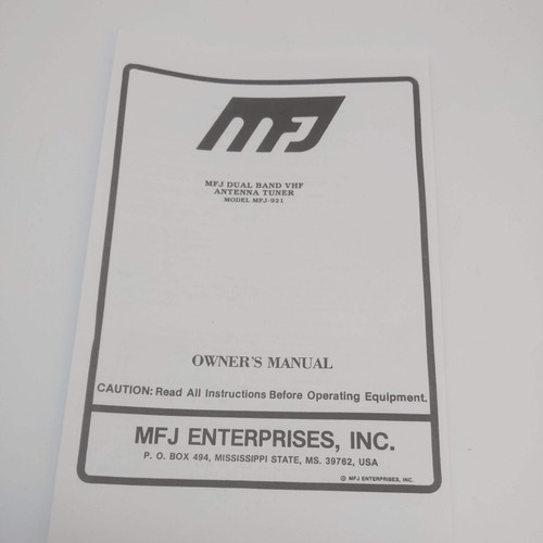 Mfj 921 dual band - mfj-921,