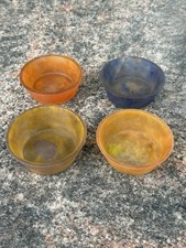 4 X Ancienne Coupelle En Pâte De Verre Signée Muller Frères Luneville