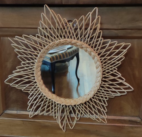 Miroir rotin vintage/années