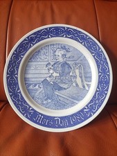 Vintage Original Plate 1980 Mors Dog  girl holding a doll Artist Carl Larsson 