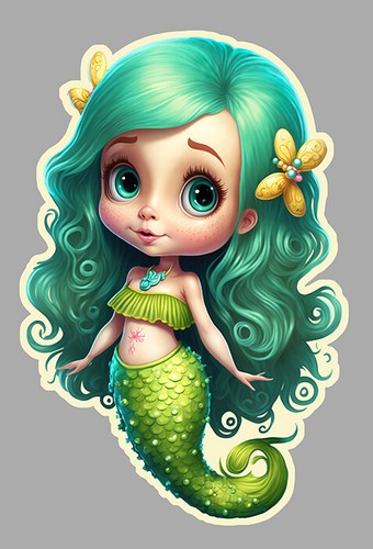 Sticker petite sirene - sticker,