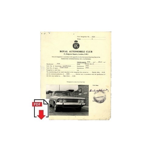 1966 ford zodiac - mk, form