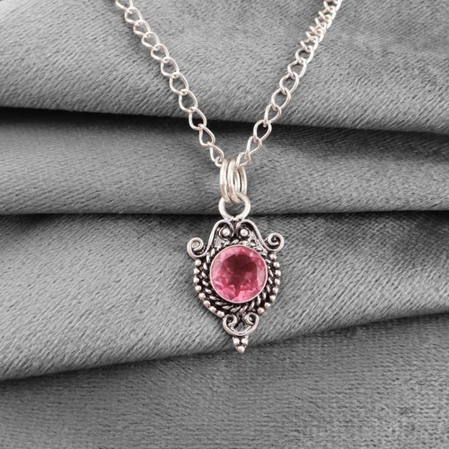 Pendentif boho rond - en, argent