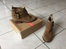 Bottines SONNAX pointure 39 talon compensé intérieur daim marron camel